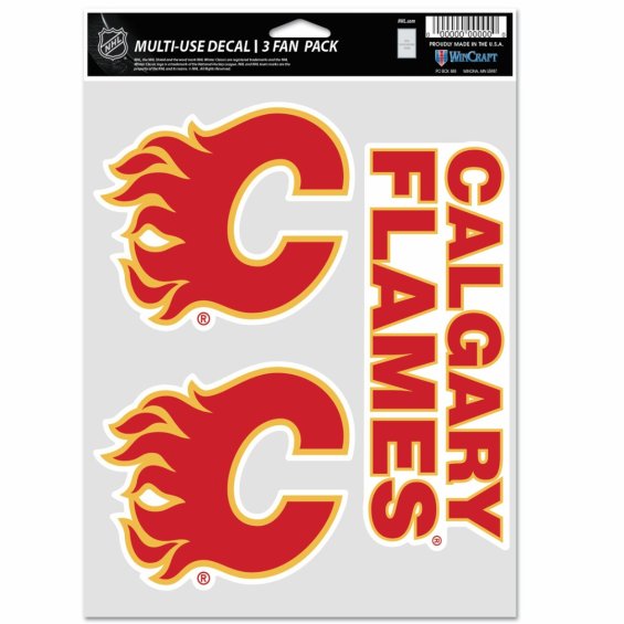 Samolepky Calgary Flames WinCraft NHL Multi Use 3 Fan Pack