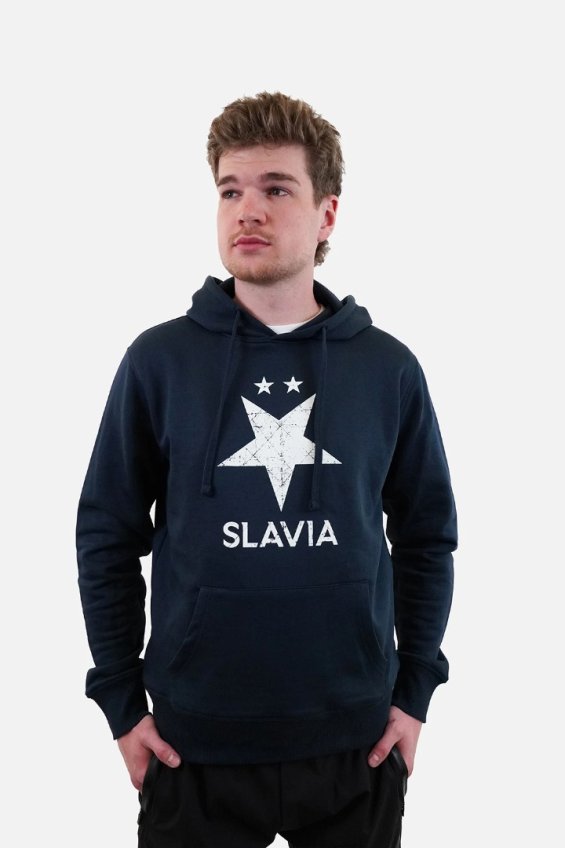 Mikina Hoodie Slavia Brushed Unisex Modrá