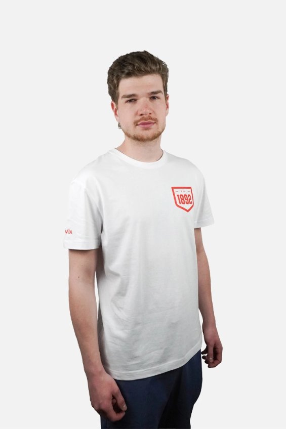 Tričko Slavia Praha 1892 Red Badge Unisex Bílá