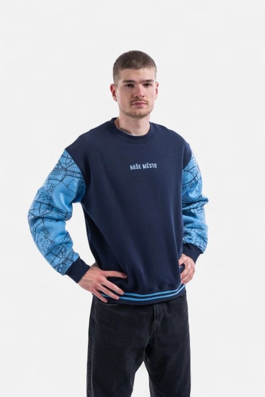 Mikina Crewneck Naše Město Mapa