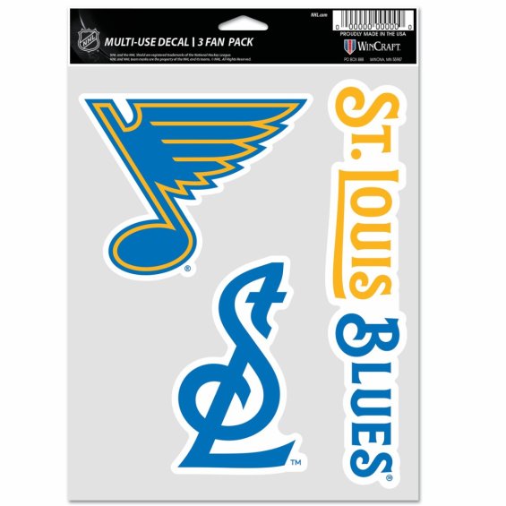 Samolepky St.Louis Blues WinCraft NHL Multi Use 3 Fan Pack