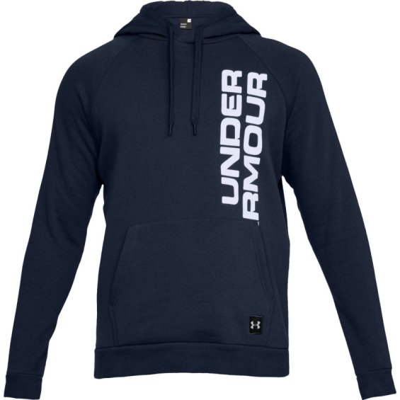 Mikina Under Armour Rival Fleece Script Hoody Navy POŠKOZENÁ