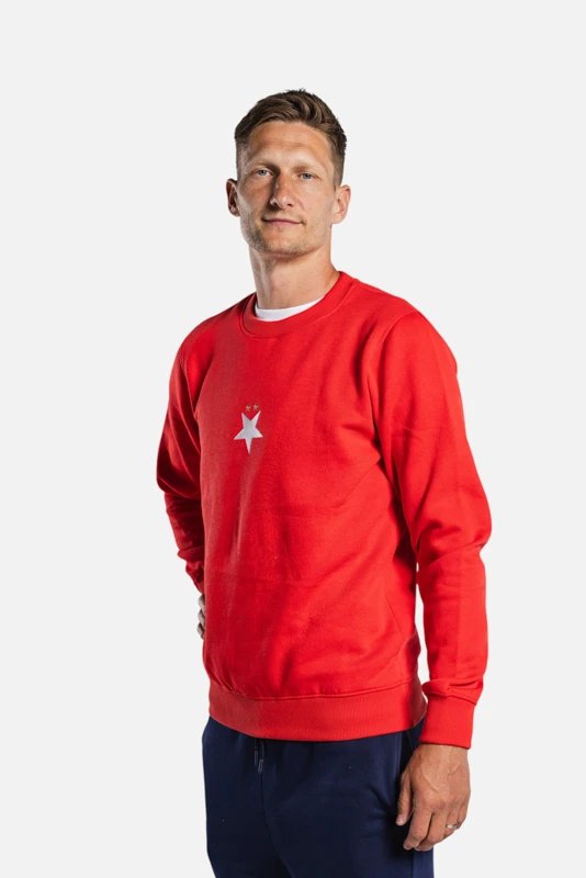 Mikina Crewneck Slavia Praha Red and White Unisex